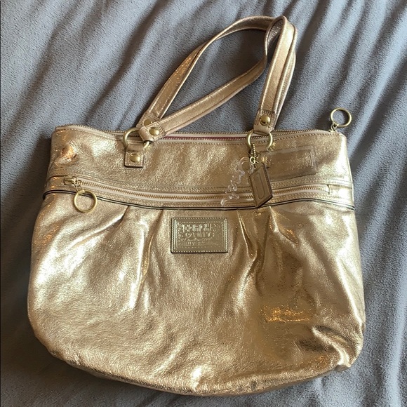 Coach Gold Shoulder Bag - Picture 1 of 8